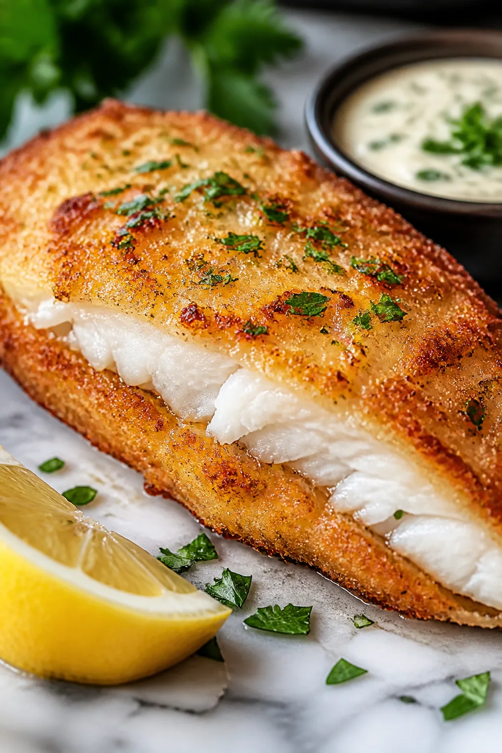 Crispy Air-Fried Cream Dory with Light Seasoning for Quick Healthy Meals