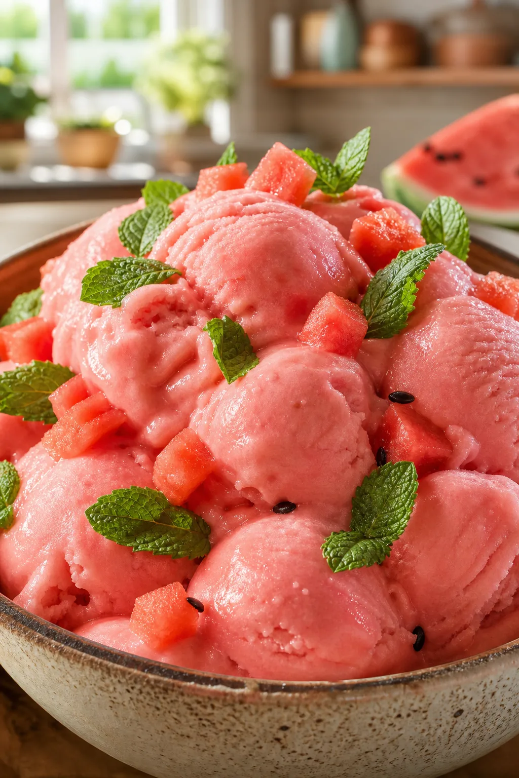 Silky Smooth Watermelon Sorbet with a Coconut Twist for Hot Days
