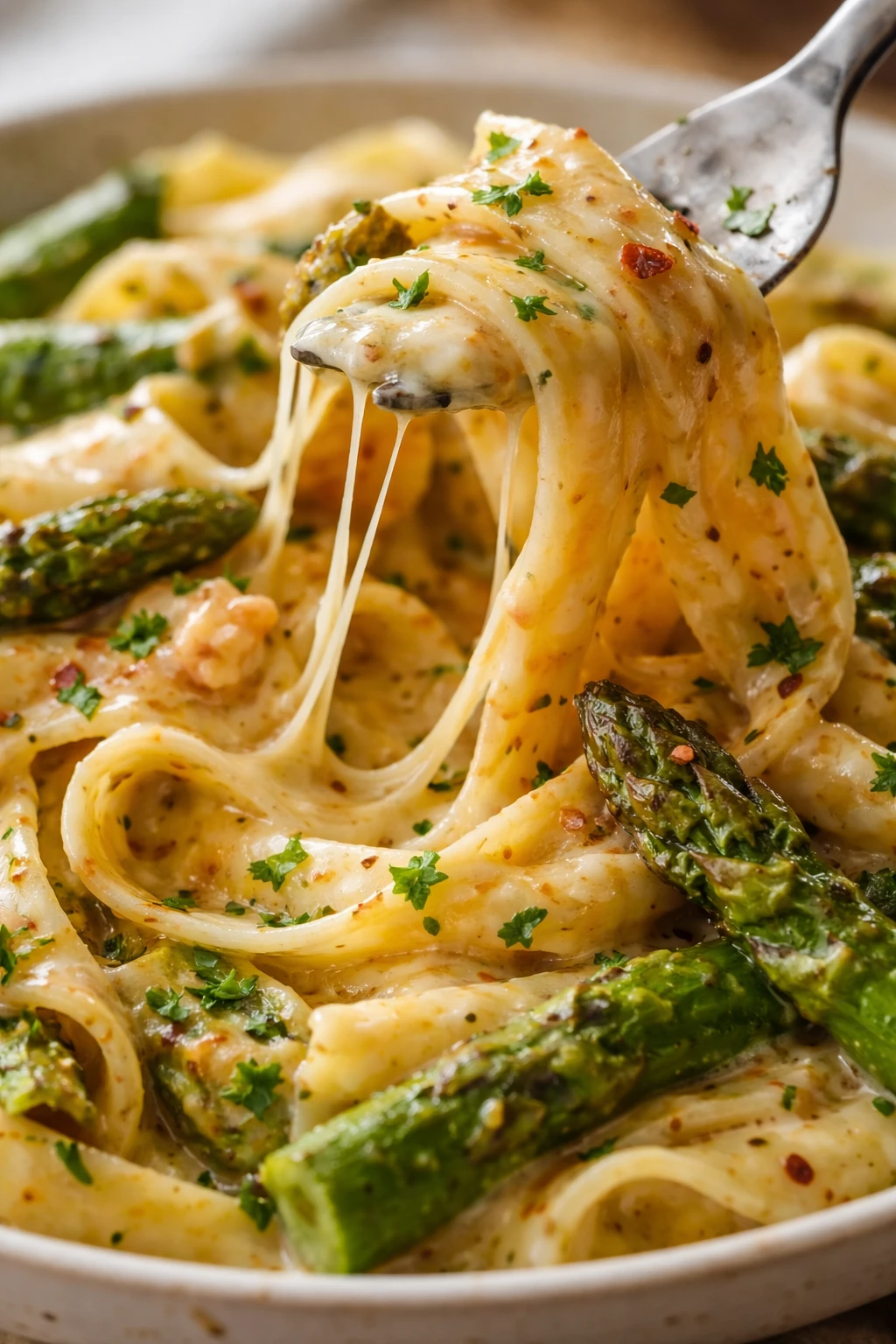 Creamy Lemon Herb Pasta with Fresh Asparagus