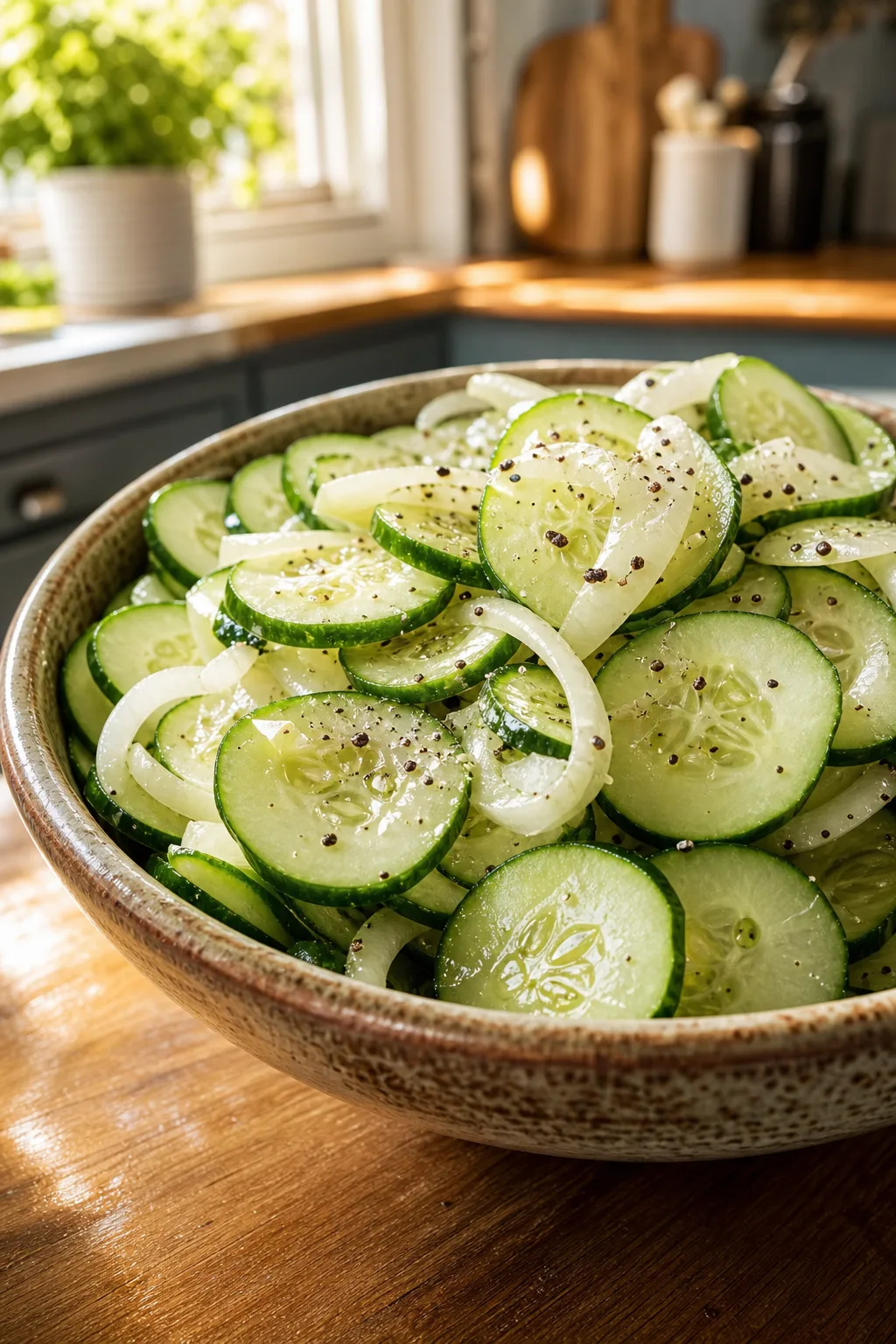 Easy Homemade Cucumber Onions And Vinegar Salad for Refreshing Sides