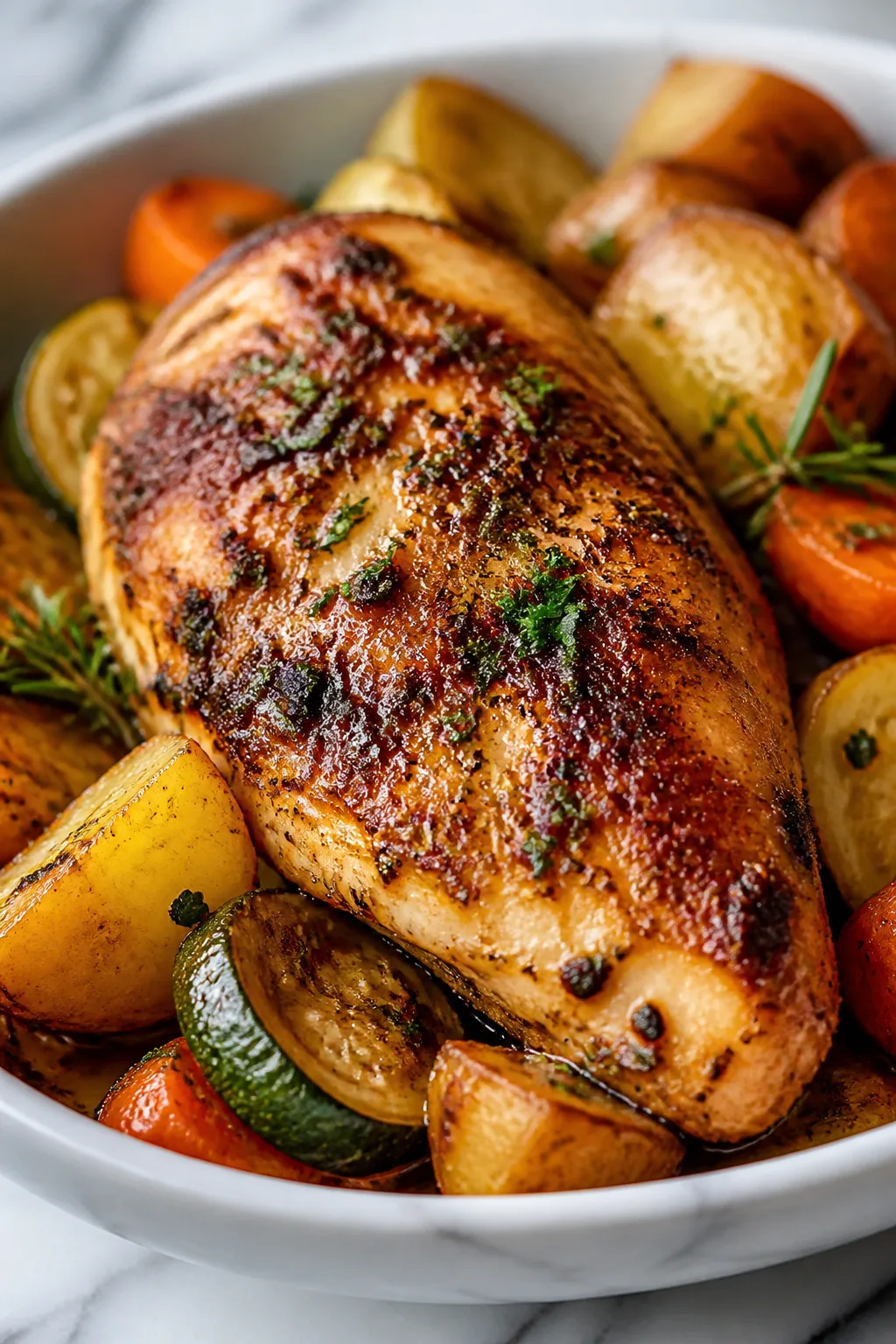 One-Pot Air Fryer Chicken with Tender Veggies for Busy Nights
