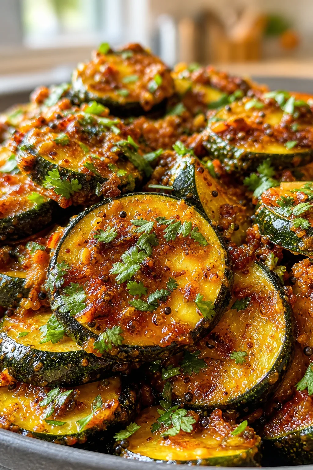 Simple Indian-Style Zucchini Sabzi with Mustard Seeds and Turmeric